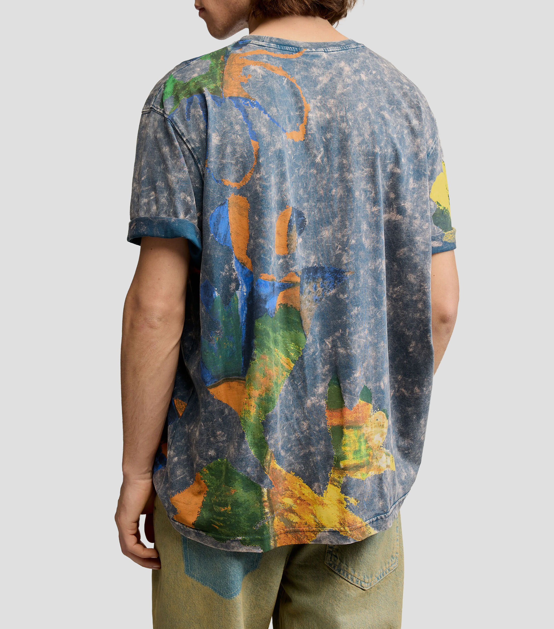 Playera cuello redondo manga corta estampada Hombre
